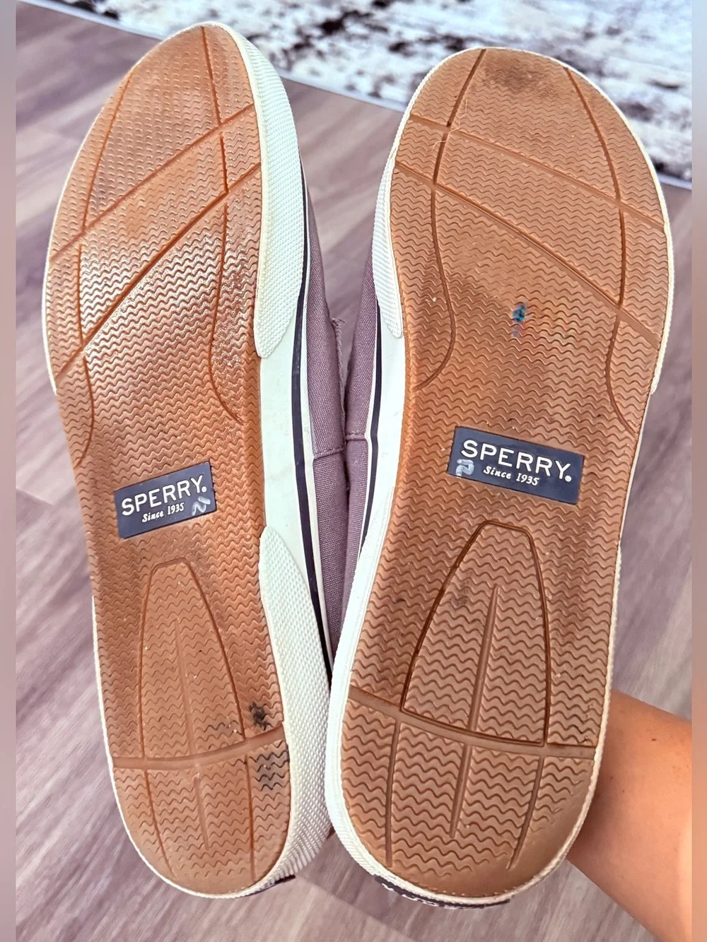 Sperry Top-Sider Boat Shoes size 12M Gray Purple Corduroy Memory Foam Loafers